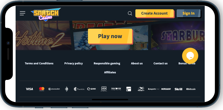 Snatch Casino Payment Methods CA